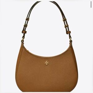 Brand New Tory Burch Emerson Shoulder Bag in Saffiano Leather Tan